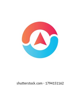 Plantilla de logotipo de brújula. Ilustrador vectorial