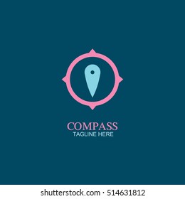 Compass Logo Travel Direction Logo Template. Vector illustration