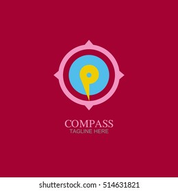 Compass Logo Travel Direction Logo Template. Vector illustration