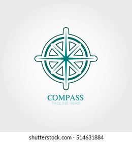 Compass Logo Travel Direction Logo Template. Vector illustration