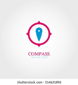 Compass Logo Travel Direction Logo Template. Vector illustration