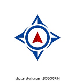 compass logo vector, direction of travel logo design inspiration