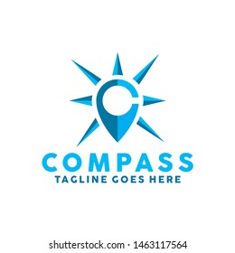 Compass Logo Vector Icon. Modern Navigation Symbol. Location Logo Design Inspiration.