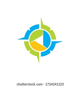 compass logo vector  illustration design
