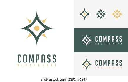 Compass logo vector modern navigation symbol. Compass illustration icon simple design.