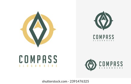 Compass logo vector modern navigation symbol. Compass illustration icon simple design.