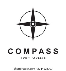 compass logo vector with slogan template