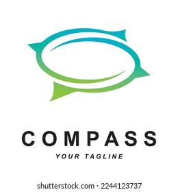 compass logo vector with slogan template