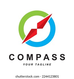 compass logo vector with slogan template
