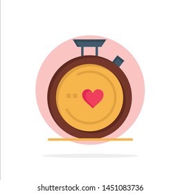 Compass, Love, Heart, Wedding Abstract Circle Background Flat color Icon