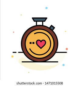 Compass, Love, Heart, Wedding Abstract Flat Color Icon Template. Vector Icon Template background