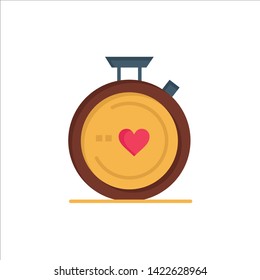 Compass, Love, Heart, Wedding  Flat Color Icon. Vector icon banner Template