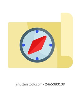Compass map icon vector illustration in flat