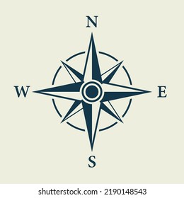 Compass Map Silhouette Icon. Rose Wind Navigation Retro Equipment Glyph Pictogram. Adventure Direction Arrow to North South West East Orientation Navigator Modern Sign. Isolated Vector Illustration.