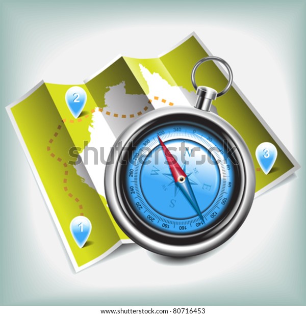 Compass Map Vector Stock Vector Royalty Free 80716453 Shutterstock