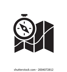 Compass Map vector solid icon. Location and Navigation symbol eps 10 file