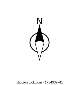 Compass maps vector icon simple logo navigation flat black line. North direction on white background. Wind rose compass