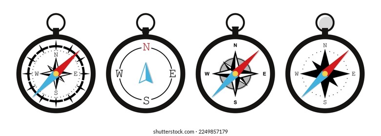 Compass with marine wind rose. Vector illustration