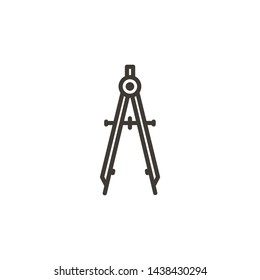 Compass measurement tool icon. Trendy vector thin line illustration. Architecture, drawing and navigation tool