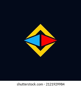 Compass minimal logo concept template. Creative symbol design for travel company. Volume icon bright element template.