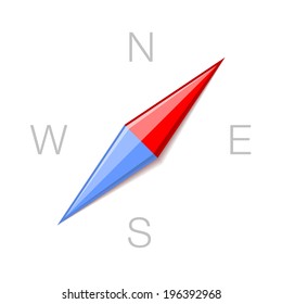 Compass Minimalistic Style Icon Symbol on White Background. Vector