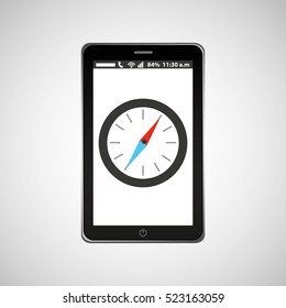 compass mobile phone navigation vector illustration eps 10