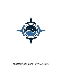 Compass and mountain logo. Logo design for adventure or travel inspiration.