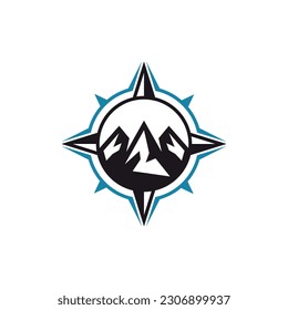 Diseño creativo de Compass Mountain Nature