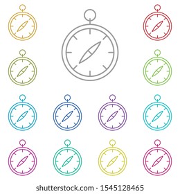 Compass multi color icon. Simple thin line, outline vector of summer icons for ui and ux, website or mobile application