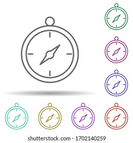 Compass multi color icon. Simple thin line, outline vector of logistics icons for ui and ux, website or mobile application