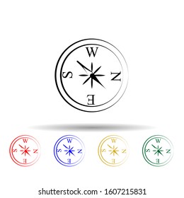 compass multi color style icon. Simple thin line, outline vector of travel icons for ui and ux, website or mobile application