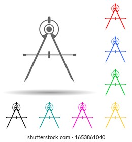 compass multi color style icon. Simple glyph, flat vector of measuring elements icons for ui and ux, website or mobile application