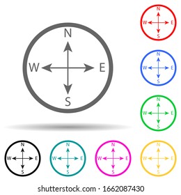compass multi color style icon. Simple glyph, flat vector of summer pleasure icons for ui and ux, website or mobile application