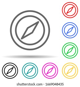 compass multi color style icon. Simple thin line, outline vector of web icons for ui and ux, website or mobile application