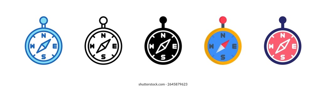 Compass Multiple Style Icon Set Collection.