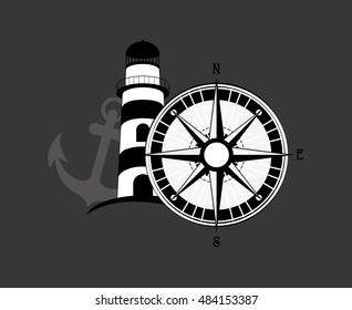 compass nautical emblem image