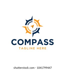 compass navigation design logo template