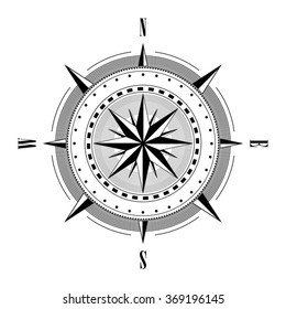 Compass navigation dial - highly detailed vector illustration