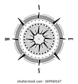 Compass navigation dial - highly detailed vector illustration