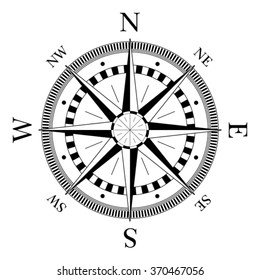 Compass navigation dial - highly detailed vector illustration