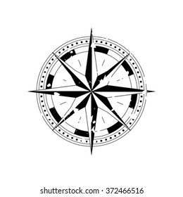 Compass navigation dial - highly detailed grunge vector illustration