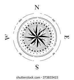 Compass navigation dial - highly detailed grunge vector illustration