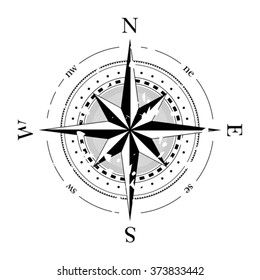 Compass navigation dial - highly detailed grunge vector illustration