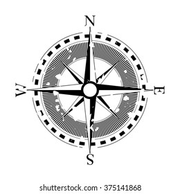 Compass navigation dial - highly detailed grunge vector illustration