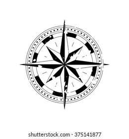 Compass navigation dial - highly detailed grunge vector illustration