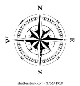 Wind Rose Vector Illustration Nautical Compass Stock Vector (Royalty ...