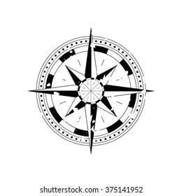 Compass navigation dial - highly detailed grunge vector illustration