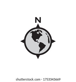 Compass Navigation and Globe Maps Icon In Trendy Design Vector Eps 10