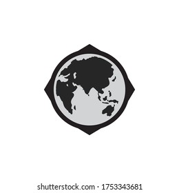 Compass Navigation and Globe Maps Icon In Trendy Design Vector Eps 10
