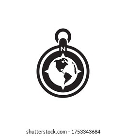 Compass Navigation and Globe Maps Icon In Trendy Design Vector Eps 10